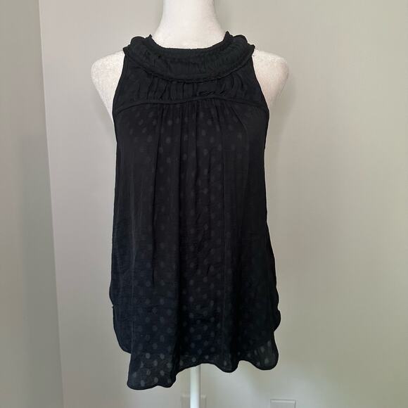 Maeve Anthropologie navy blue polka dot print sleeveless top size 2 - Picture 2 of 11